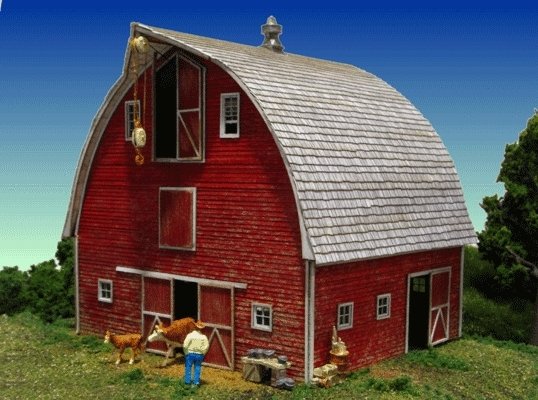 Bob`s Barn -- Kit - 5-1/4 x 4-1/2 x 5-3/8` 13.3 x 11.4 x 13.7cm, HO, Monroe Models 2211