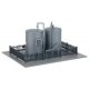 2 Storage Tanks -- Kit - 4-7/16 x 3-7/8 x 2-3/8′ 11.3 x 9.9 x 6cm, HO, Faller Gmbh 131338