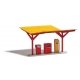 Minol Gas Station -- Laser-Cut Kit - 2-15/16 x 2-5/16 x 1-9/16′ 7.4 x 5.9 x 4cm, HO, Busch Gmbh & Co Kg 1917