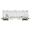 Trinity 3281 2-Bay Covered Hopper - Ready to Run -- Trinity Industries Leasing TILX (gray, yellow Conspicuity Markings), N, Inte