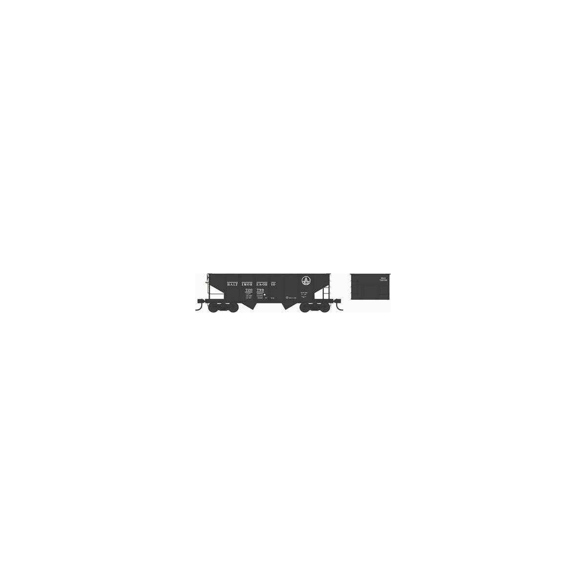 PRR Class GLa 2-Bay Open Hopper - Ready to Run -- Baltimore & Ohio 720820 (Ex-BR&P, black, Small Capitol Logo), N, Bowser Manufa