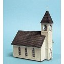 Wood Frame Church -- Kit - 4-7/8 x 3 x 6-1/2′ 12.2 x 7.5 x 16.2cm, HO, Blair Line 169