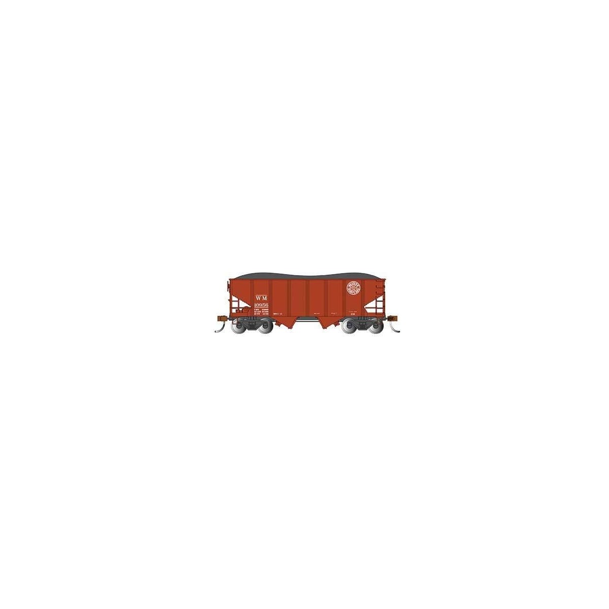 USRA 55-Ton Outside-Braced Hopper with Load - Ready to Run - Silver Series(R) -- Western Maryland 10956 (Boxcar Red, Fast Freigh