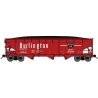 70-Ton Offset-Side 3-Bay Hopper w/Load - Ready to Run -- Chicago, Burlington & Quincy 170606 (Chinese Red, white, black), N, Blu