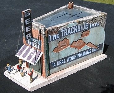 The Trackside Tavern -- Cast Plaster Kit - 6 x 4′, HO, Downtown Deco 1040