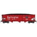 70-Ton Offset-Side 3-Bay Hopper w/Load - Ready to Run -- Chicago, Burlington & Quincy 170817 (Chinese Red, white, black), N, Blu