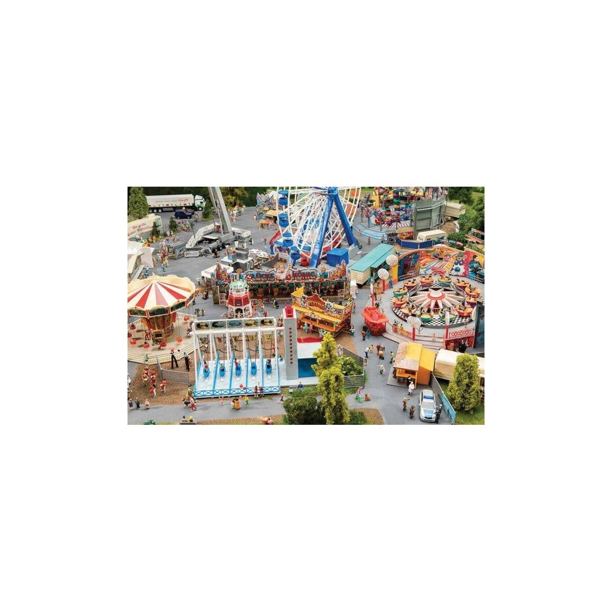 Funfair Set -- Kit - Includes 7 Structure Kits - Includes Motors for Rides, HO, Faller Gmbh 140460