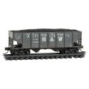 Class H-5 33′ 2-Bay Rib-Side Hopper - Ready to Run -- Norfolk & Western 125134 (Weathered, EX-VGN, black, NS Family Tree 5), N