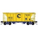 PS-2 2-Bay Covered Hopper - Ready to Run -- Chessie System B&O 631664 (yellow, blue), N, Micro Trains Line 9500090