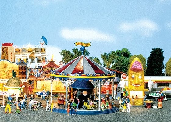 Children`s Merry-Go-Round w/12-16v AC Motor -- 5 x 4-1/2` 12.5 x 11.5cm, HO, Faller Gmbh 140329