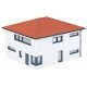 WeberHaus ModernLife Single-Family Home -- Kit - 5-9/16 x 4-11/16 x 3-9/16′ 14 x 11.9 x 9.1cm, HO, Faller Gmbh 130648