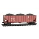100-Ton 3-Bay Ribside Open Hopper w/Coal Load - Ready to Run -- Burlington Northern Santa Fe 617895 (Boxcar Red, small Circle/Cr