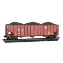 100-Ton 3-Bay Ribside Open Hopper w/Coal Load - Ready to Run -- Burlington Northern Santa Fe 617895 (Boxcar Red, small Circle/Cr