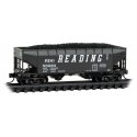 33′ 2-Bay Offset-Side Hopper - Ready to Run -- Reading 88030 (Class HTx, black, white, ACI Label), N, Micro Trains Line 550063