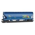 ACF 3-Bay Center Flow Covered Hopper with Elongated Hatches - Ready to Run -- Kansas City Southern 530049 (Ex-Golden West, blue,