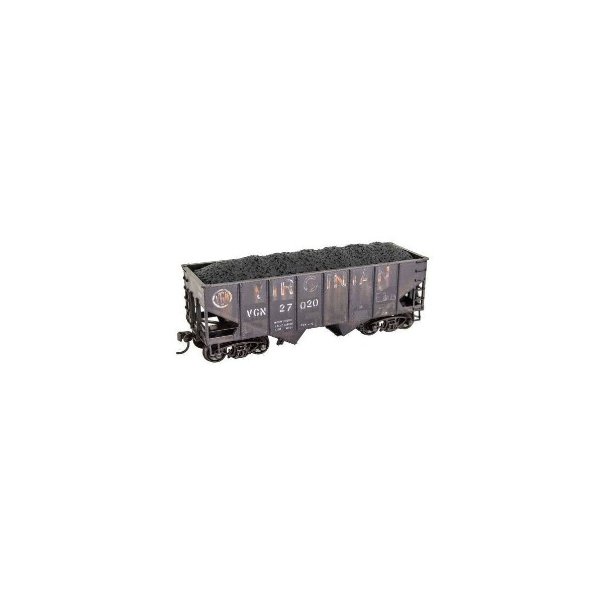 USRA 55-Ton 2-Bay Open Hopper - Kit -- Virginian 27020 (weathered, black), HO, Micro Trains Line 2500002