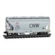 ACF 39′ 2-Bay Center-Flow Covered Hopper - Round Hatches - Ready to Run -- Chicago & North Western 437016 (gray, large CNW), N