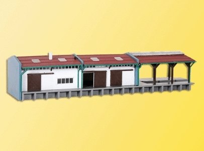 Boxcar Shed -- 10-13/16 x 3 x 2-3/16′ 27.5 x 7.5 x 5.5cm, N, Kibri 37809