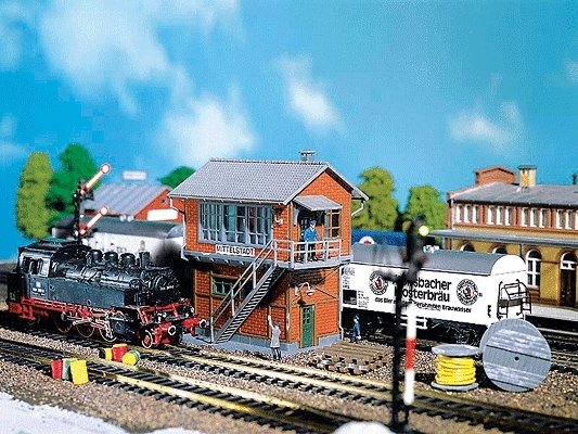 Mittelstadt Signal Tower -- 3-3/16 x 2-1/2′ 8.4 x 6.4cm, HO, Faller Gmbh 120120