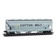 ACF 3-Bay Center Flow Covered Hopper w/Round Hatches - Ready to Run -- Cotton Belt SSW 73994 (gray, black), N, Micro Trains Line