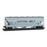ACF 3-Bay Center Flow Covered Hopper w/Round Hatches - Ready to Run -- Cotton Belt SSW 73994 (gray, black), N, Micro Trains Line