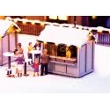 Christmas Market Stall w/Led Lights - Kit -- 1-1/2 x 1-1/16 x 1-5/16′ 3.8 x 2.7 x 3.4cm, HO, Noch Gmbh & Co 65610
