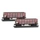 33′ 2-Bay Rib-Side Hopper 2-Pack - Ready to Run -- Chicago, Burlington & Quincy 189248, 189023 (Weathered, red, white), N, Mic