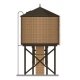 Wood Water Tower -- Assembled (Weathered, brown), HO, Broadway Limited Imports 7926