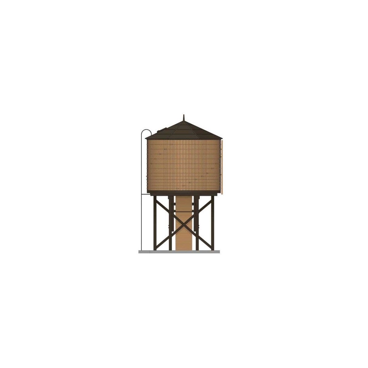Wood Water Tower -- Assembled (Weathered, brown), HO, Broadway Limited Imports 7926