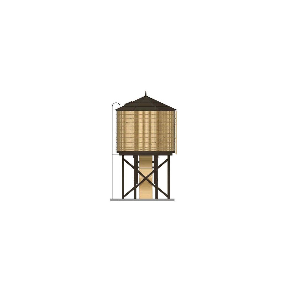 Wood Water Tower -- Assembled (Weathered, yellow), HO, Broadway Limited Imports 7927