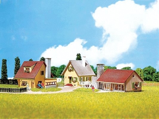 Three Modern Houses -- 3 x 2` 7.6 x 5.1cm 3-1/4 x 2-1/4` 8.3 x 5.7cm 3-1/2 x 2-1/4` 8.9 x 5, N, Faller Gmbh 232221
