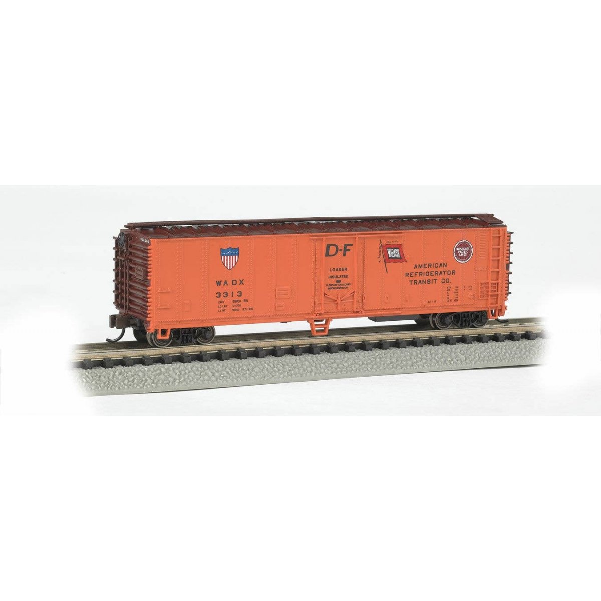 ACF 50′ Steel Mechanical Reefer (2012 Version) - Ready to Run -- American Refrigerator Transit Co. (Orange, Boxcar Red), N, Ba