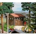 Wooden Restroom -- Kit - 2-3/8 x 2 x 1-3/4′ 6 x 5 x 4.4cm, HO, Busch Gmbh & Co Kg 1586