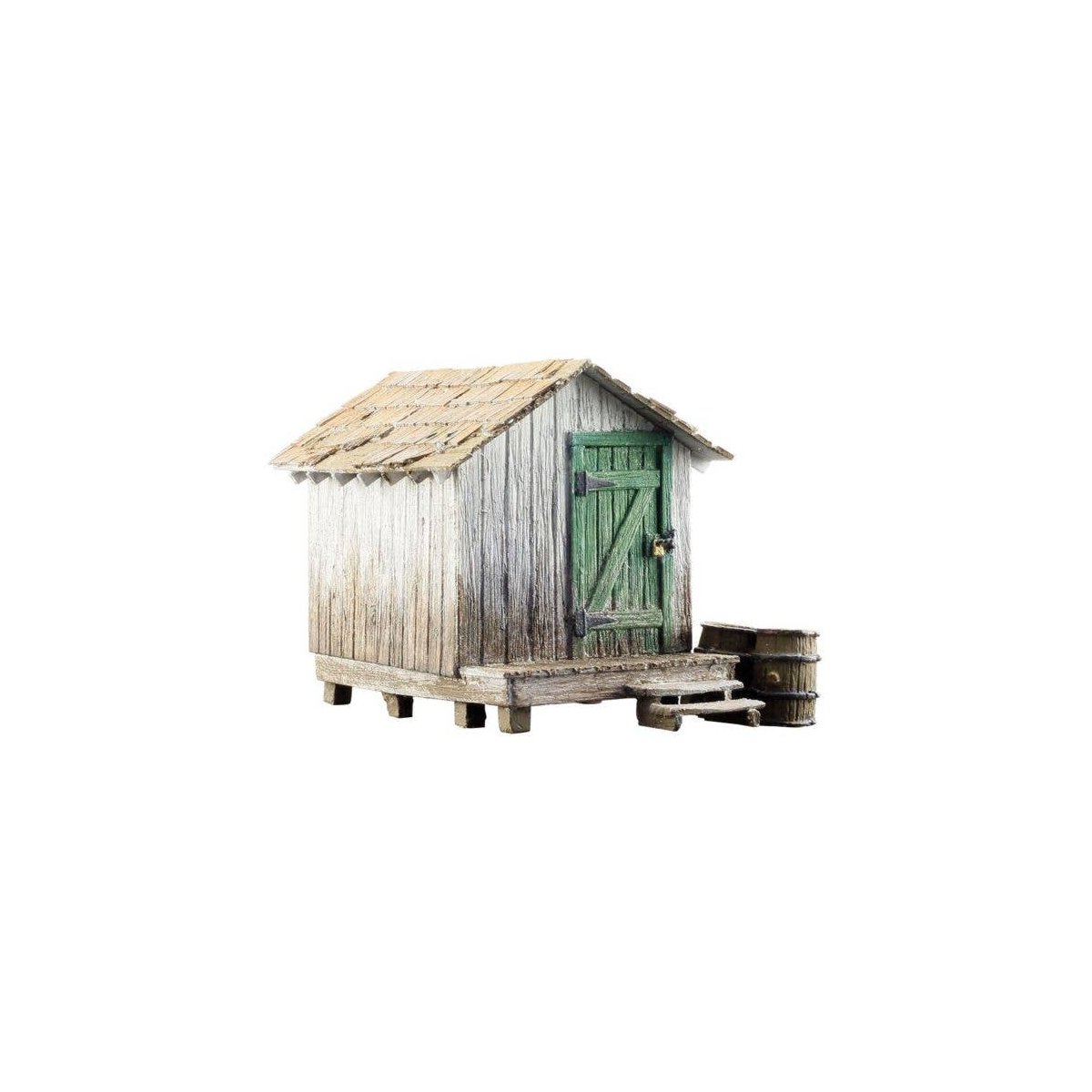 Wood Shack - Built-&-Ready(R) Landmark Structures(R) -- Assembled - 23/32 x 1 1/8 x 11/16′ 1.82 , N, Woodland Scenics 4948