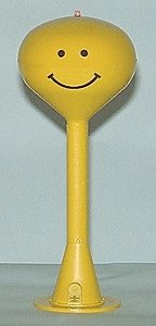 Spherical Water Tower w/Flashing Red Light -- Yellow w/Smiley Face, N, Railtown Model Railroad Suppli 3903L