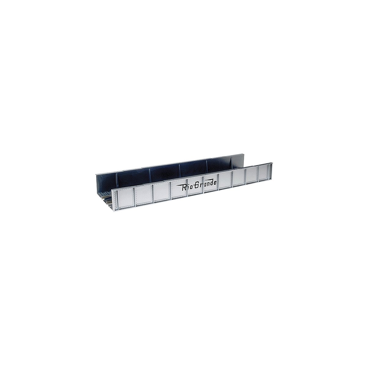 Decorated Plate Girder Bridge w/Code 100 Track -- Denver & Rio Grande Western (silver, bl, HO, Atlas Model Railroad Co. 892