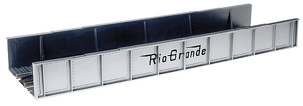 Decorated Plate Girder Bridge w/Code 100 Track -- Denver & Rio Grande Western (silver, bl, HO, Atlas Model Railroad Co. 892