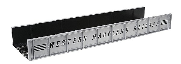 Decorated Plate Girder Bridge w/Code 100 Track -- Western Maryland (silver, black), HO, Atlas Model Railroad Co. 70000004