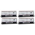 40′ Double-Sheathed Wood Reefer w/Vertical Brake Wheel 4-Pack - Ready to Run -- New York Central & Hudson River 154005, 154250