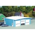 Fire Station -- Kit (blue) - 7 x 5-1/2′ 17.5 x 12.5cm, HO, Pikestuff 19
