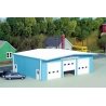 Fire Station -- Kit (blue) - 7 x 5-1/2′ 17.5 x 12.5cm, HO, Pikestuff 19
