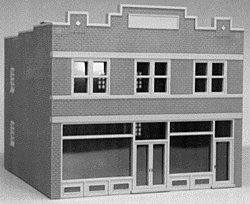 City Buildings -- Dime Store & Offices 4 x 4-1/8′ 10 x 10.3cm, HO, Smalltown USA 6005