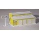 Two-Unit Self-Storage Facility - Kit - Approximately 2 x 5-3/4′ 5.1 x 14.6 -- Yel, HO, Railtown Model Railroad Suppli 2903
