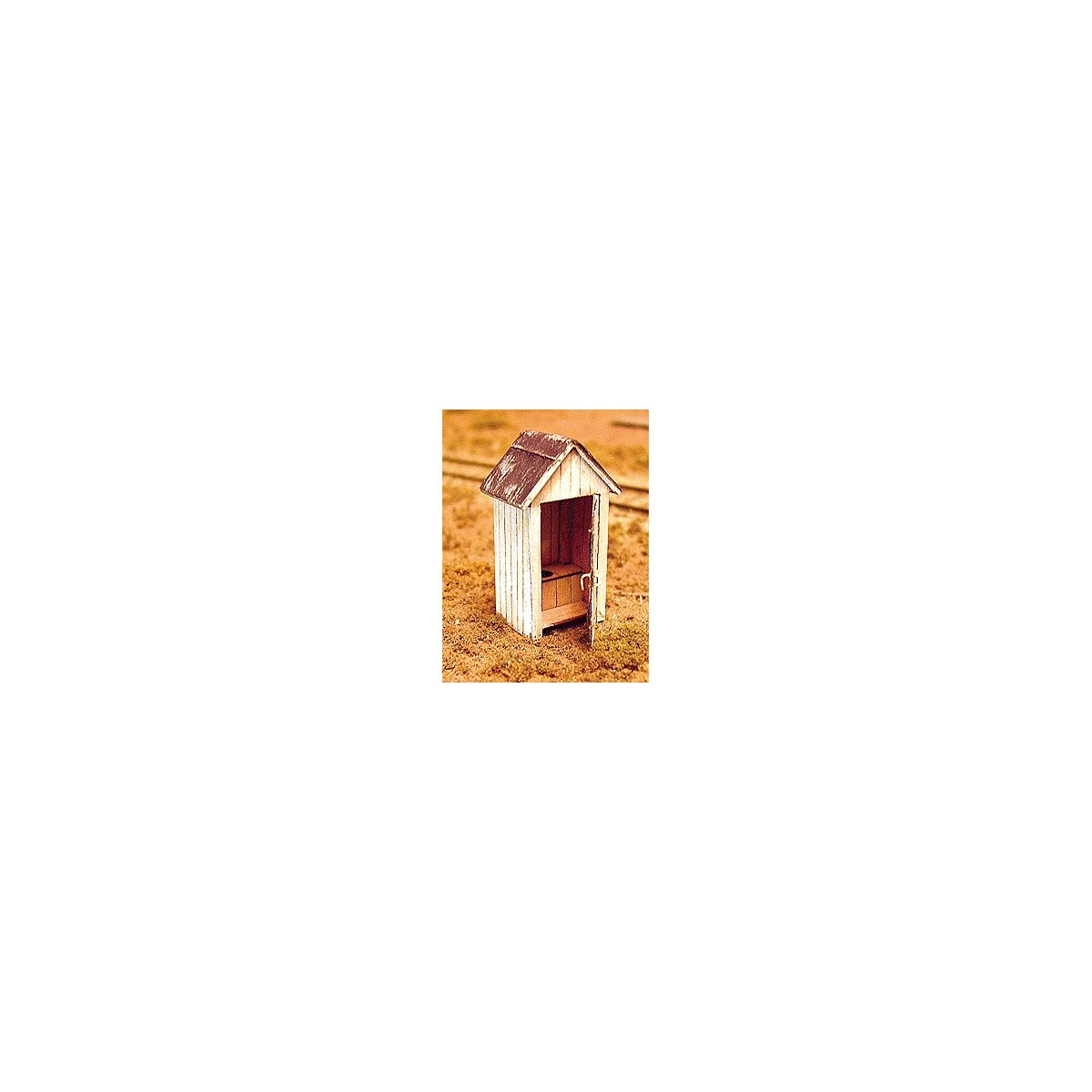 `One Holer` Outhouse Kit -- Peaked Roof, Positionable Doors for Ladies (Crescent Moon) & Gentlemen (Star, HO, B.T.S. 23005