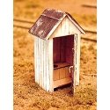 `One Holer` Outhouse Kit -- Peaked Roof, Positionable Doors for Ladies (Crescent Moon) & Gentlemen (Star, HO, B.T.S. 23005