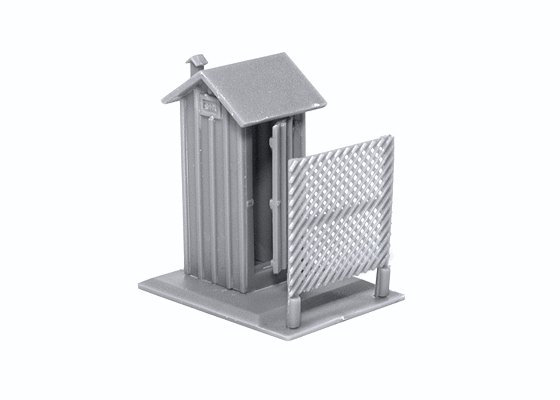 Railroad Privy/Outhouse - (Plastic Kit C&O Design) -- Single Kit, HO, State Tool & Die 500