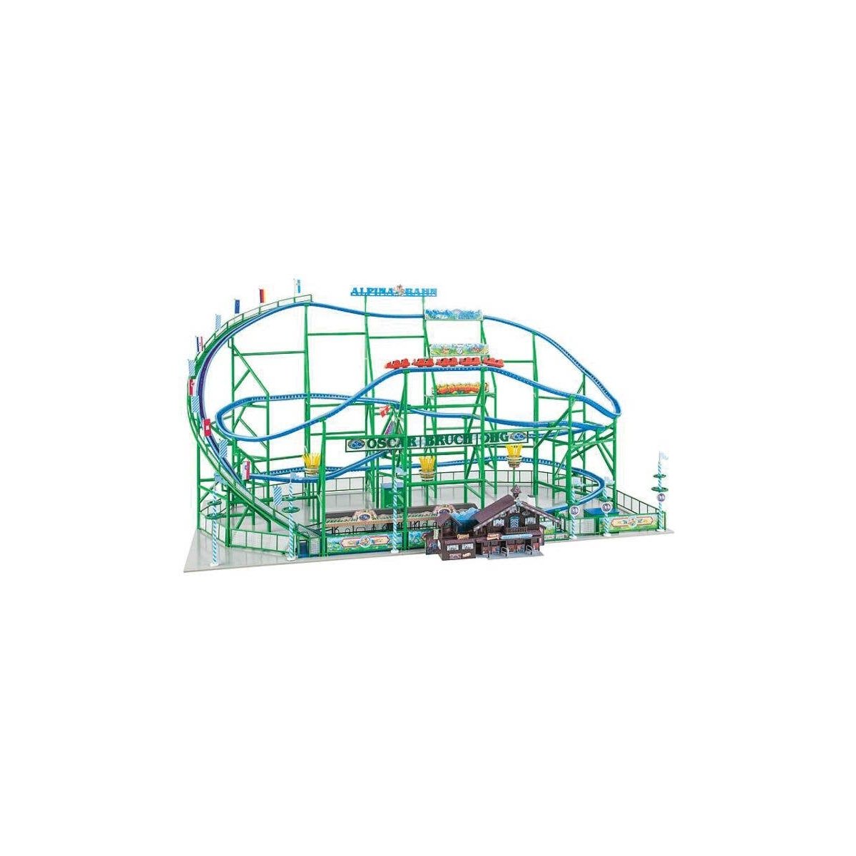 Alpina-Bahn Roller Coaster with Motorized Lift -- Kit - 28-1/8 x 16-5/8 x 16-1/8′ 71.5 x 42.3 x 41, HO, Faller Gmbh 140410