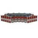 Five-Stall Brick Roundhouse -- Kit w/5 E-Z Track(R) 9′ Straights, 5 Bumpers, HO, Bachmann Industries 45020