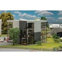 Office Building -- Kit - 6 x 6 x 4-13/16′ 15.3 x 15.3 x 12.3cm, HO, Faller Gmbh 130156