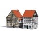 Old Town Half-Timber Buildings & Covered Overhead Walkway -- Laser-Cut Kits, HO, Busch Gmbh & Co Kg 1538